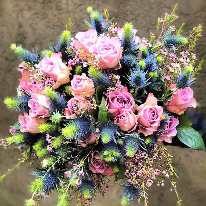 fleurs-bouquets-bleu-rose-vert