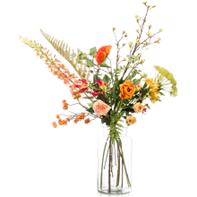 bouquet-fleurs-oranges-vase-transparent